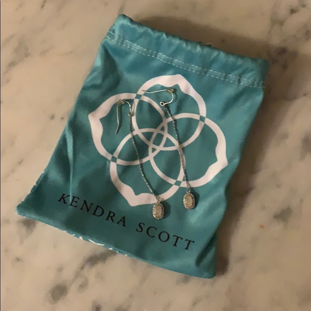 EUC Kendra Scott Silver Druzy Dangle Earrings